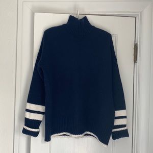 La Ligne navy blue turtleneck sweater.